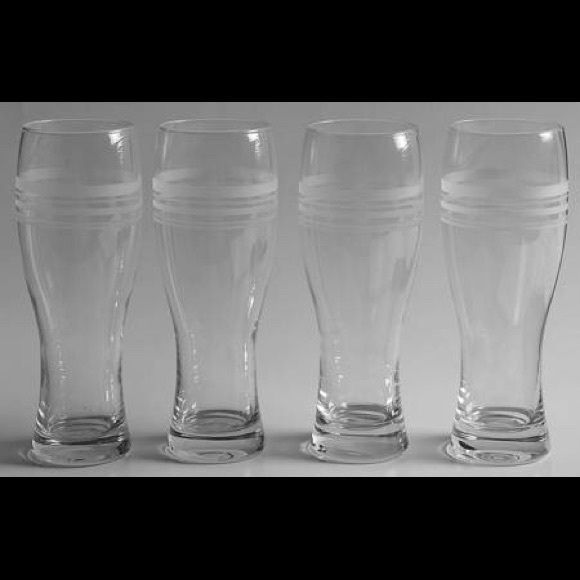 🚨SALE KSNY Library Stripe 4-p Wheat Beer Glass - Picture 2 of 5